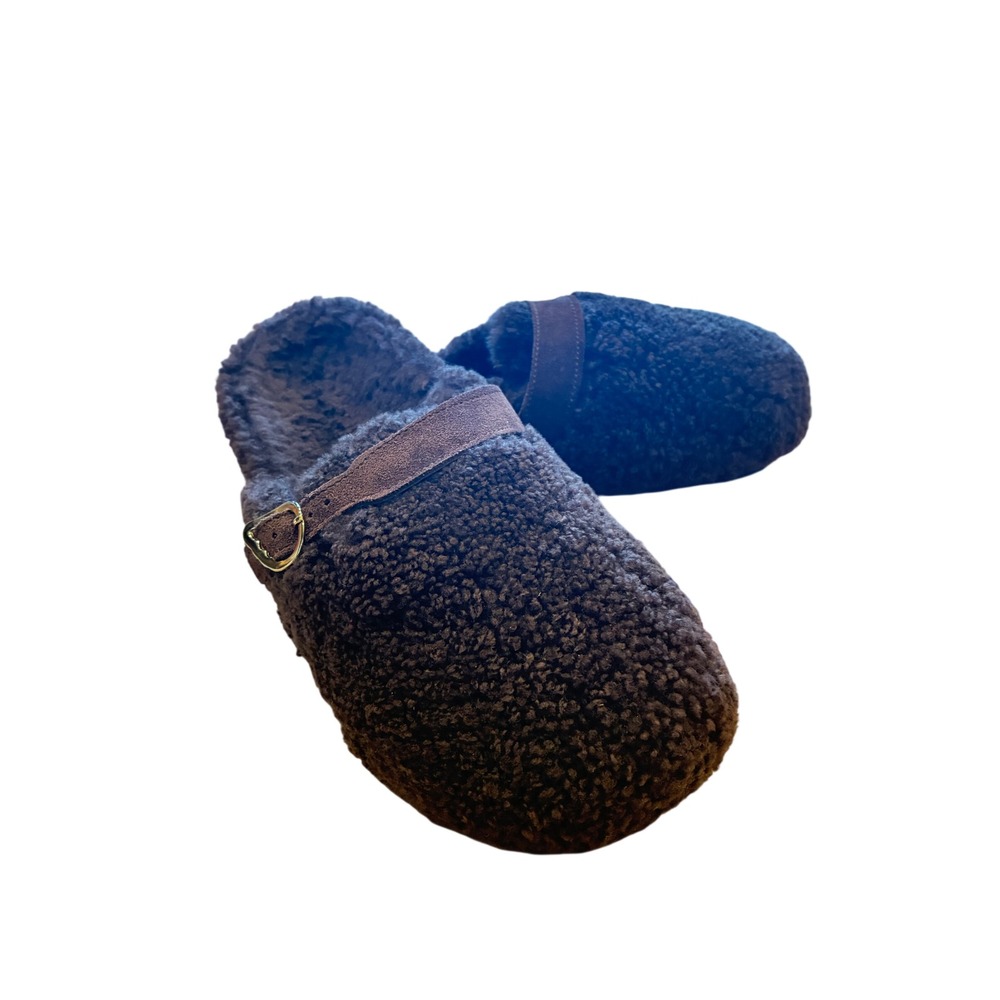 ANCIENT GREEK SANDALS Vasilitsa Sheepskin $545 Slide in Brown Size 39 READ